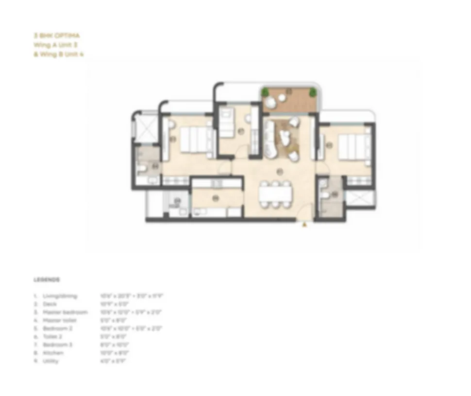 Lodha Borivali West apartment floor plan highlighting living and dining areas